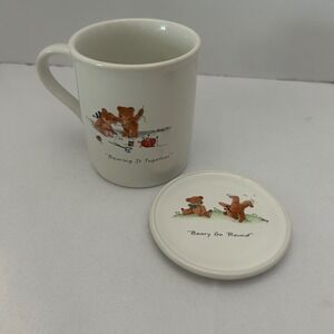 Teddy Bear Mug with Lid "Bearing It Together" Coffee Tea Cup‎
